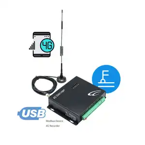 Contrôleur sans fil 4G Ethernet Modbus, enregistreur de température, sonde de thermocouple sans fil, enregistreur de données