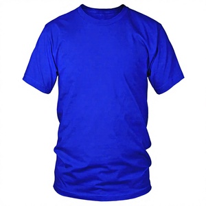 Camiseta de Manga Corta para Hombre, Cuello Redondo, Color Azul Rey, Corte Holgado, Estampado Informal, Tejido Jersey, Poliéster/Algodón, Parte Delantera Deportiva, Transpirable - Product Image 1