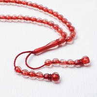 Rosario de Oración Islámico Clásico con 66 Cuentas en Forma de Bola, Acrílico/Resina/Lucita/Bacalita, Color Ámbar Naranja Amarillo, Tasbih Tasbeeh para Hombre