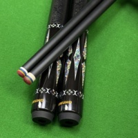 Tongkat Biliar Kulit Asli Berkualitas Tinggi 1/2 Split Leather Anti-slip Grip dengan Sambungan Baja Tahan Karat untuk Pemain Biliar Nine-Ball