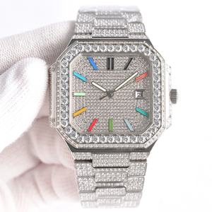 Reloj de Hombre de Lujo con Esfera Cuadrada y Diamantes, con Indicador de Fecha, Movimiento Mecánico, Reserva de Energía, Correa de 22 mm, Resistente al Agua - Product Image 2