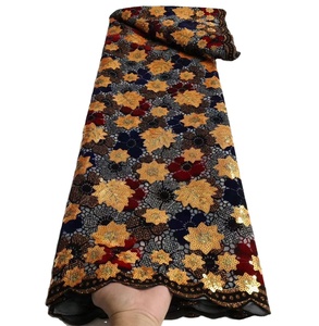 Supoo Factory <span class=keywords><strong>2023</strong></span> Tissu en dentelle de haute qualité avec paillettes vendu pour le <span class=keywords><strong>marché</strong></span> africain Robes de mariée broderie en dentelle - Product Image 1