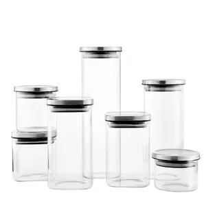 LINUO Small Glass Jar Food Storage Honey Spice Candy Jars Glass Jars With Metal Lids