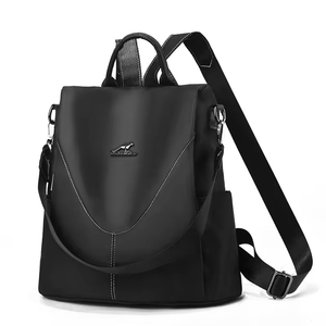 <b>Black</b> Minimalist Softback <b>Backpack</b> with Detachable Shoulder Strap Waterproof Microfiber Synthetic <b>Leather</b> Medium Capacity Daily - Product Image 6