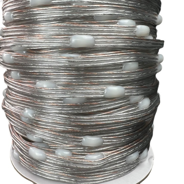 Aoying 3Pin DC12V 1000CT 10CM Spacing RGBIC LED Pebble Seed Pixel String Light IP68 Clear Wire 100m Outdoor Christmas Holiday