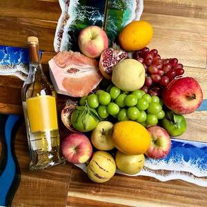 Planche à découper en bois d'acacia faite à la main, durable, avec motif en résine <span class=keywords><strong>Rambo</strong></span>, épaisseur de 1,3 cm, multi-usages pour le fromage, la viande, les fruits et les gâteaux - Product Image 2