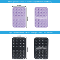 Support de téléphone en silicone à double ventouse, antidérapant personnalisé, support multifonctionnel pour téléphone portable