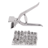 Kit de pinces à numéros pour identification animale, 6 chiffres, pour lapins, moutons, porcs, chiens, avec aiguille de marquage, 1 ensemble