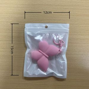 Soporte de silicona portátil con clip estilo mariposa de 2.79 pulgadas para lápiz labial y brillo labial, con colgante de llavero, para lápiz labial y perfume, con LOGO personalizado - Product Image 5