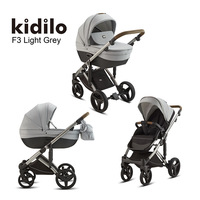 Kidilo Poussette pour bébé pliable et légère pour les nouveau-nés Paysage haut pouvant s'asseoir et s'allonger pour les enfants transfrontaliers avec deux sièges