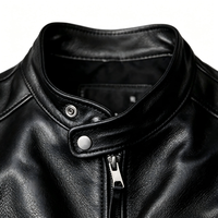 Veste de moto en cuir véritable pour homme, en cuir de vachette PU noir, style vintage, streetwear, veste bomber pour la conduite en plein air
