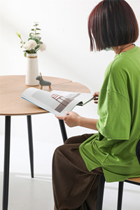 Đồ Nội Thất Nhà Máy Mesa De Comedor Bàn Ăn Tròn Bằng Gỗ Sồi Tự Nhiên Hiện Đại Đơn Giản 88Cm Với 4 Ghế - Product Image 2