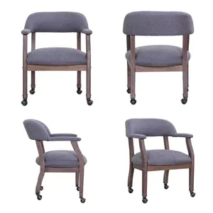 Деревянное винтажное обеденное кресло, тканевое кресло с мягкой обивкой, мебель, ресторан, обеденные деревянные стулья