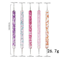 5 ensembles de stylos pour nail art, stylos à double tête pour diamants, barres à paillettes, stylos à fleurs, stylos à diamants incrustés à la main, ensemble d'outils pour nail art