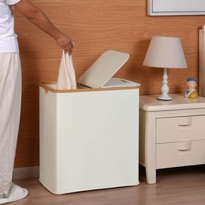 Nhà máy tùy biến 140L quần áo giỏ tổ chức cản trở quần áo bẩn cản trở có thể gập lại đôi giặt cản trở với nắp - Product Image 2