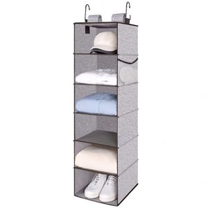 Organisateur de placard suspendu à 6 étagères en tissu pour l'organisation et le rangement des sacs dans le placard - Product Image 3