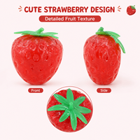 Jouet à presser souple et moelleux en forme de fraise, en gelée de pétrole plastique, anti-stress, idéal pour les fêtes, vente en gros