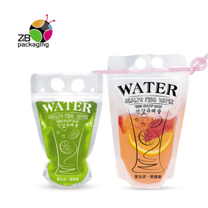 bolsas para bebidas Reusable transparent drink bag pouch packaging plastic zipper bag