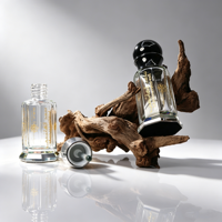 Vente en gros de flacons de parfum Attar Oud en cristal transparent de forme octogonale, en verre, 12 ml, avec bâtonnet en verre, flacons de parfum vides