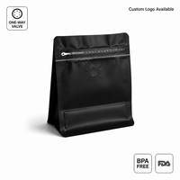 Kantong Kopi Custom Logo Grosir, Pouch Berdiri dengan Zipper Resealable dan Katup, Kemasan Ramah Lingkungan Food Grade