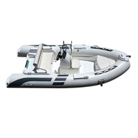 Bateau pneumatique rigide blanc RIB 430C avec tube en Hypalon pour la pêche professionnelle