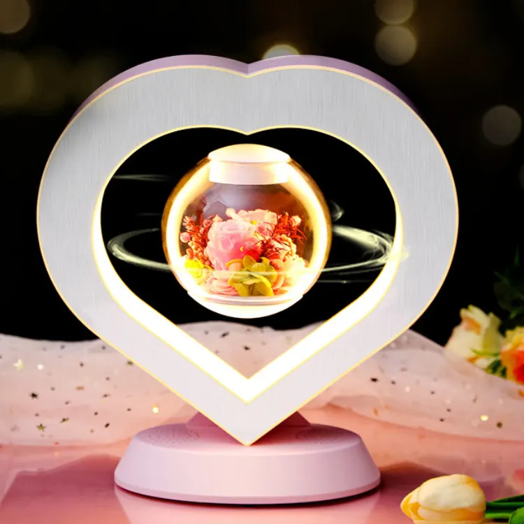 Birthday Gift Lover Heart Floating Ball Light Geography Levitating Rotating Night Lamp Decorative Wedding Bedroom