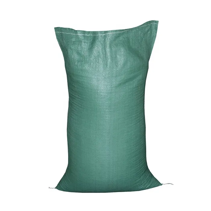 Bolsas tejidas de PP recicladas verdes para empaquetar residuos de construcción, basura de construcción, arena, alimentación