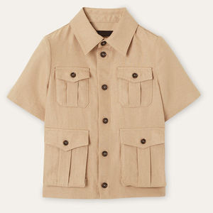 Ensemble <span class=keywords><strong>de</strong></span> vêtements utilitaires <span class=keywords><strong>de</strong></span> style classique pour garçons <span class=keywords><strong>de</strong></span> deux pièces-Chemise d'été et short cargo pour les activités scolaires des enfants - Product Image 3