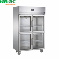 Refrigerador Comercial de Gran Capacidad de 1420L, de Una Sola Temperatura, de Acero Inoxidable 304 de Alta Resistencia, Refrigerador para Restaurante de 6 Puertas con Enfriador de Aire Electrónico
