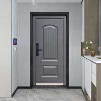 Puerta de Seguridad de Acero Premium, Placa de Acero Gruesa, Impermeable, Aislada, Galvanizada, para Entrada de Viviendas y Edificios