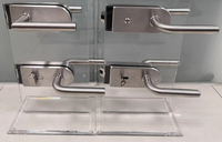 Serrures de porte en verre silencieuses en acier inoxydable pour portes vitrées