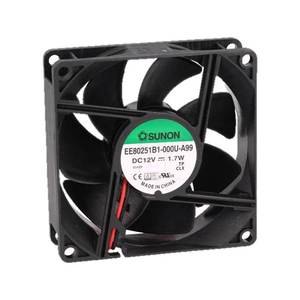 พัดลมระบายความร้อนเชิงพาณิชย์ OEM พลาสติก ขนาด 80x80x25 มม. 12VDC พร้อมแรงลม 41 CFM และกำลังไฟ 1.7W - Product Image 6