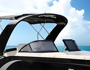 Lujo 27ft Fibra de vidrio Deporte Yate Outboard Powered Pontoon Boat para <span class=keywords><strong>Ocean</strong></span> Sightseeing Sailing Challenges - Product Image 5