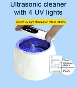 Nettoyeur à ultrasons UV 45 kHz pour prothèses dentaires, appareil de nettoyage ultrasonique domestique pour appareils orthodontiques, bijoux et pinceaux de maquillage - Product Image 6