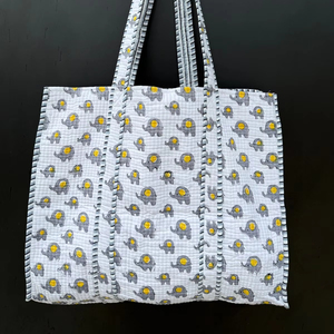 Sac fourre-tout en coton uni Sac polyvalent lavable et réutilisable pour l'épicerie, l'école et le bureau - Product Image 1