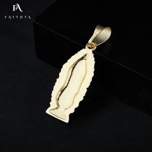 FP1045 or laminé bijoux religieux De baptême pour femmes, collier en laiton or 18K <span class=keywords><strong>pendentif</strong></span> De vierge marie - Product Image 6