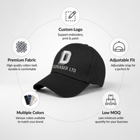 Casquette de ski à 6 panneaux avec logo personnalisé brodé, 100% coton, fermeture réglable, style sportif/mode unisexe pour la promotion publicitaire