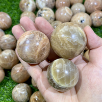 Pierres de guérison naturelles en gros, Fengshui, quartz, pierre de lune orange flash, boules de cristal, sphère pour la décoration de la maison