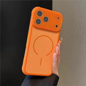 เคสโทรศัพท์แม่เหล็กแบบด้านพร้อมที่ยึดกล้องสำหรับ iPhone 18 17 16 15 14 Pro Max  พร้อมขาตั้ง  ฝาหลังกระจกฝ้าแบบมีขอบ - Product Image 3