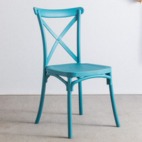 Chaise de mariage empilable en plastique à dossier croisé, vente chaude, prix de gros usine, Chine