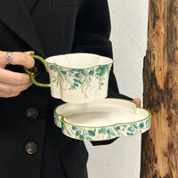 Tasse à café et soucoupe vintage personnalisée avec motif floral, magnifique tasse en céramique créative pour fille, avec boîte cadeau
