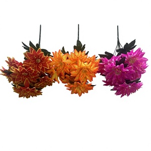 <span class=keywords><strong>Fleur</strong></span> Artificielle Fantaisie à 9 Têtes, Bouquet de Chrysanthèmes Sabre en Plastique pour Vase de Ferme, Centre de Table de Salon - Product Image 3