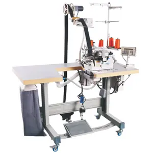 QS-5100D-55AW apparel machinery Computerized Automatic Elastic Attaching 4 thread cylinder bed overlock sewing machine