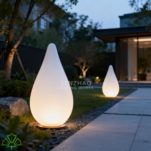Lámpara de Suelo LED para Exteriores Senzhao, Diseño de Gota de Agua, IP65 Impermeable, Luz de Jardín para Caminos, Patios, Villas y Decoración de Exteriores - Product Image 4