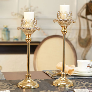 LK20190906-34 Crown Design Candle Holder Table <strong>Silver</strong> Rose Gold Metal <strong>Candlestick</strong> - Product Image 5
