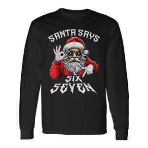 Maglietta a maniche lunghe Christmas Santa Six Seven Gen Z Meme Slang Xmas Wear - Product Image 1