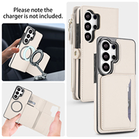 Étui portefeuille antichoc en PU mat pour femme, design mode urbaine, avec bandoulière détachable magnétique pour S26 Ultra/S26+/S25