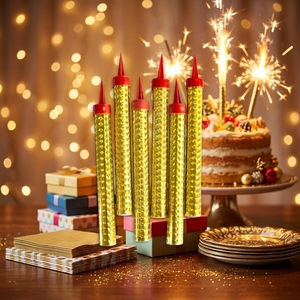 Vente en gros usine – Fontaines à étincelles froides sans fumée de 12 cm, 15 cm, 18 cm, 20 cm pour mariages, fêtes, gâteaux d'anniversaire – Bougies feux d'artifice - Product Image 5