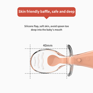 Juego de Cuchara y Tenedor de Silicona con Mango Corto, Diseño Infantil, Vajilla <span class=keywords><strong>para</strong></span> la Alimentación del Bebé, Cuchara y Tenedor de Cabeza Suave - Product Image 3