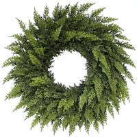 Couronne de Noël artificielle en cèdre véritable au toucher, 24 pouces, fausse aiguilles de pin vertes, en plastique, pour porte d'entrée/fenêtre, décoration extérieure